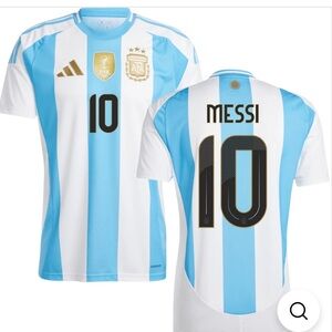 Adidas Argentina Home Stadium Jersey‎ 2024 COPA AMERICA Small White/ Blubrs NWT